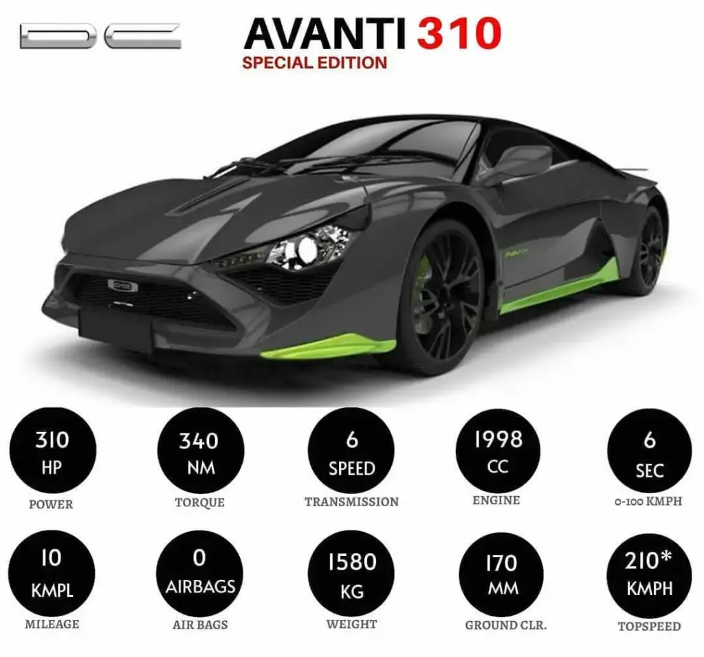 DC avanti 310 specs and features